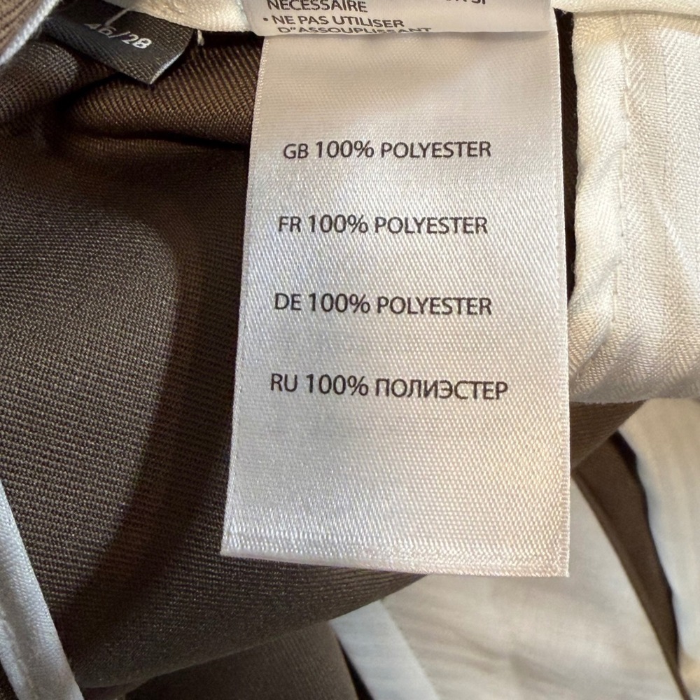 Oak Hill Dress Pants Mens 46/28 Brown Pleated Front Polyester Trousers Classic - Picture 3 of 8